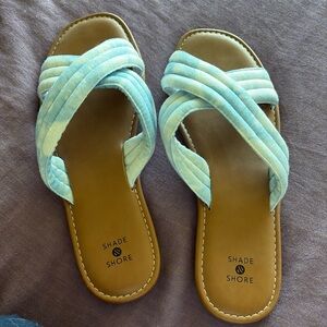 Shade & Shore Light Blue Crisscross Sandals